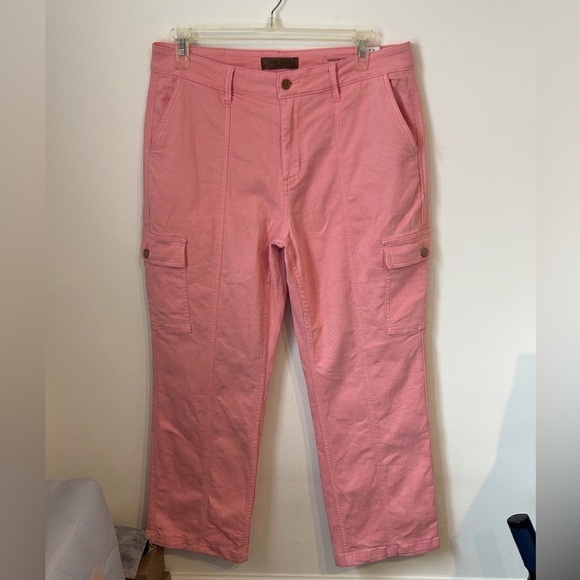 Judy Blue Pants - Judy Blue Pretty In Pink  Women's Jeans Cargo Straight High Rise Denim Size 18W